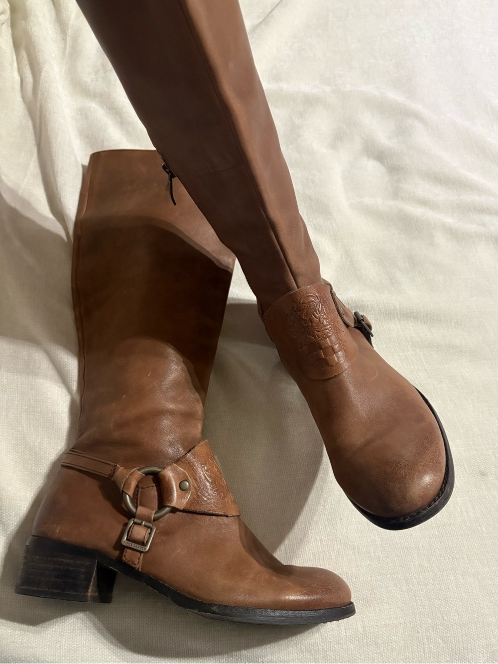 Vince Camuto Women’s Tall Leather Riding Boots in Brown 7.5